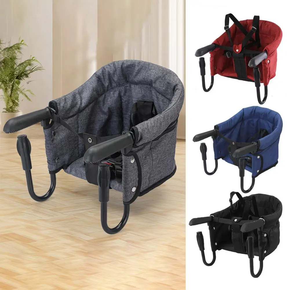 Waterproof High Chair Foldable Baby Dining Table Chair with 5-point Safety Belt Waterproof Oxford Cloth Seat Adjustable Portable