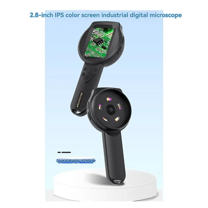 B69C Digital Magnifier Microscope 2.8'' IPS Screen 15 Leds Supports Windows/Mac Ideal For Coin & Jewelry Identification