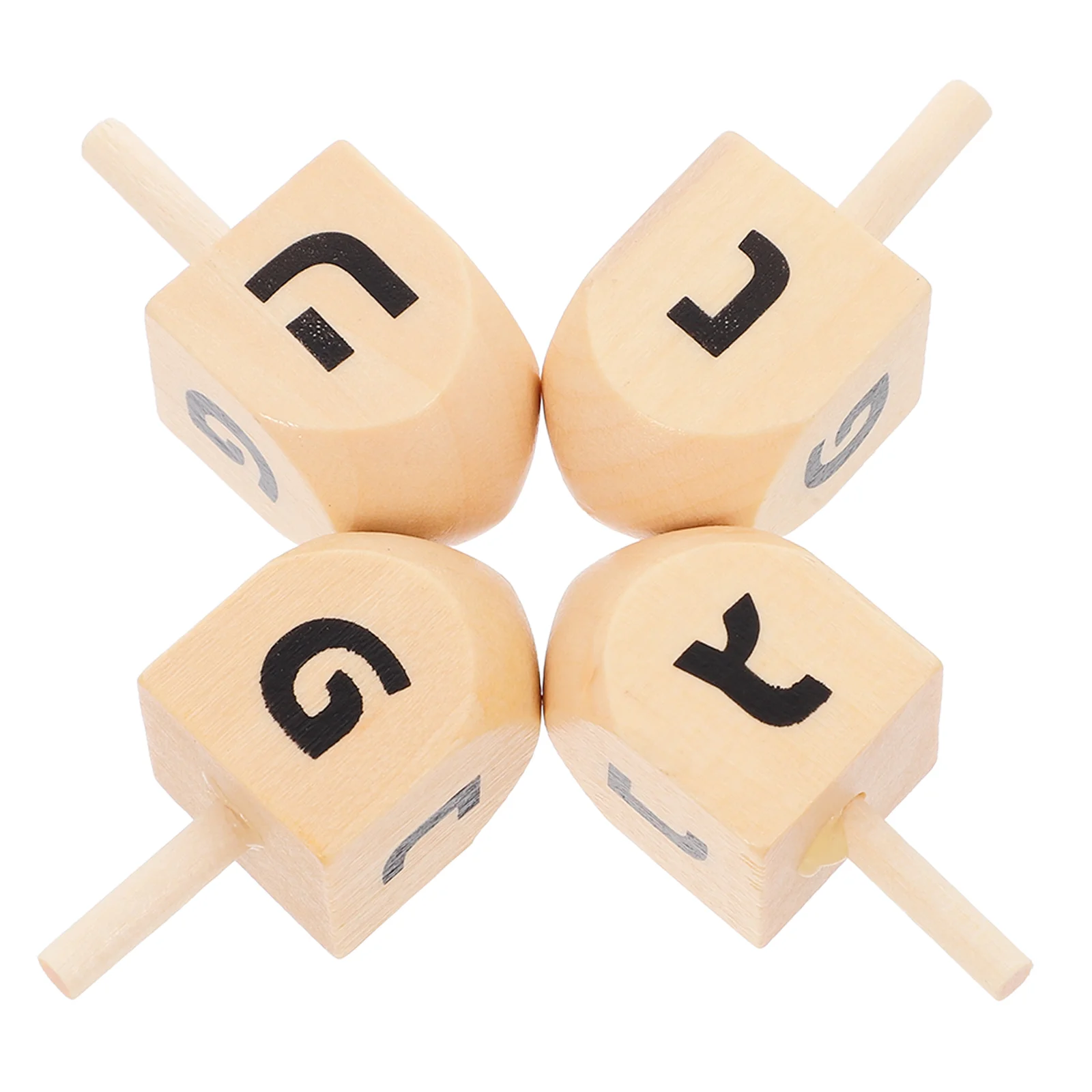 4 Pcs Wooden Spinning Top Hanukkah Dreidels Felt Design Your Own Unpainted Gyro Ceramic