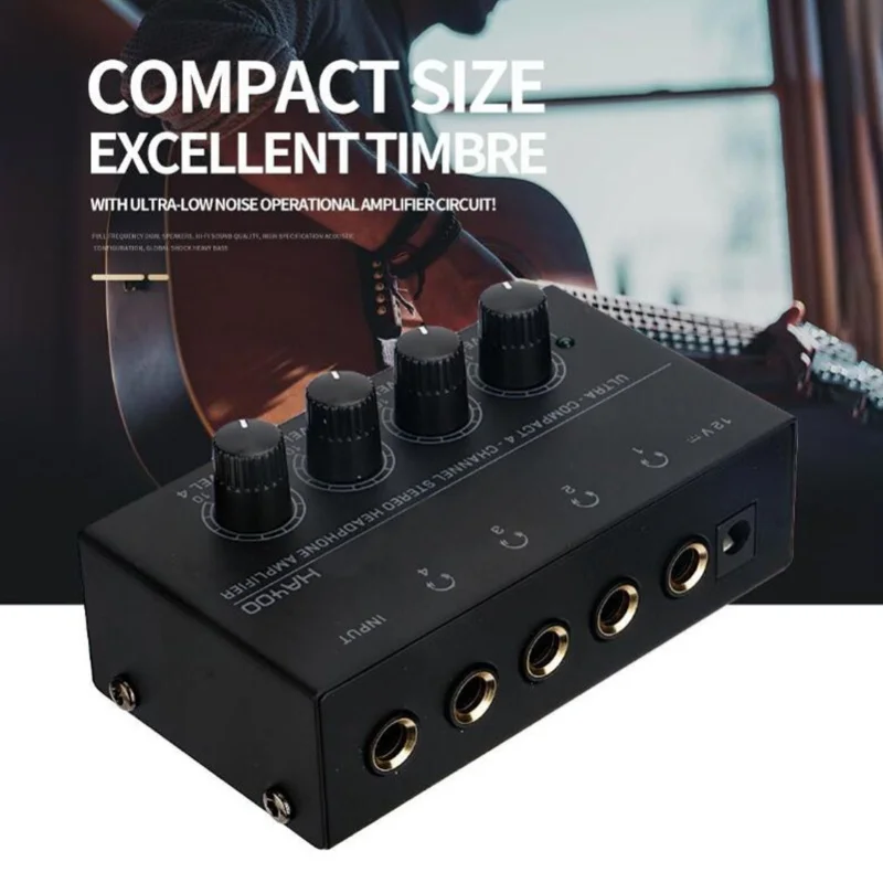 Amplificatore per cuffie Professionale a basso rumore Mini amplificatore per cuffie stereo a 4 canali ad alta potenza per palco da studio 100-240 V US