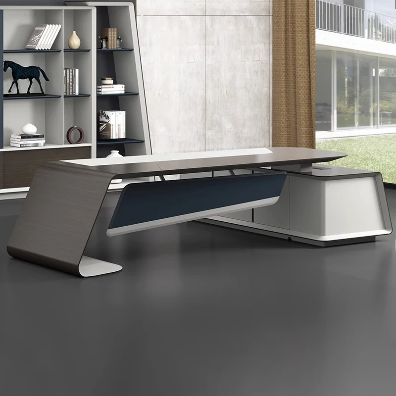 Office boss table President table Large desk Simple modern office furniture Atmospheric light luxury