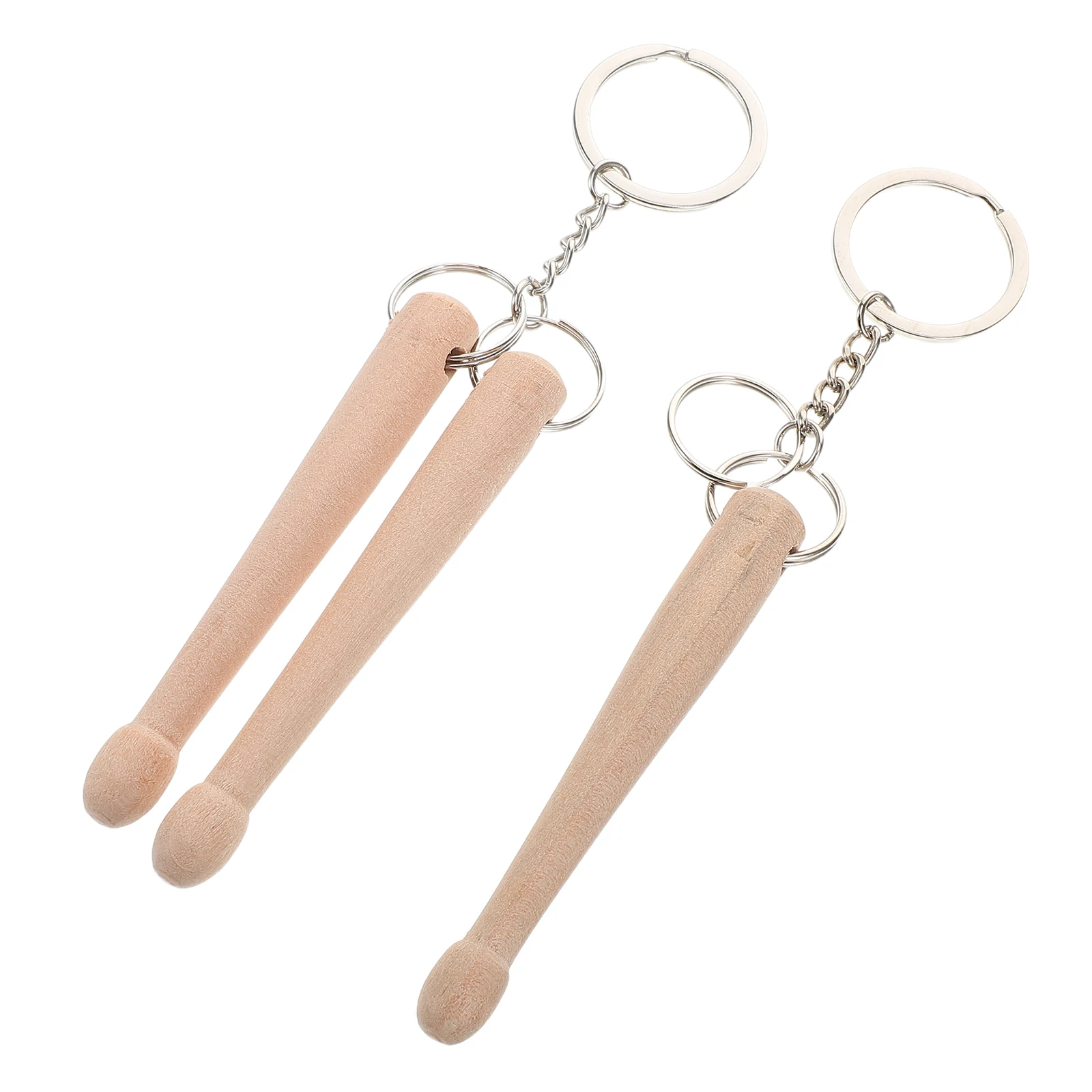 

2 Pcs Mini Drum Stick Jewelry Accessories Percussion Instrument Keychain Mallets Compact Drumsticks Metal Music Charm Travel