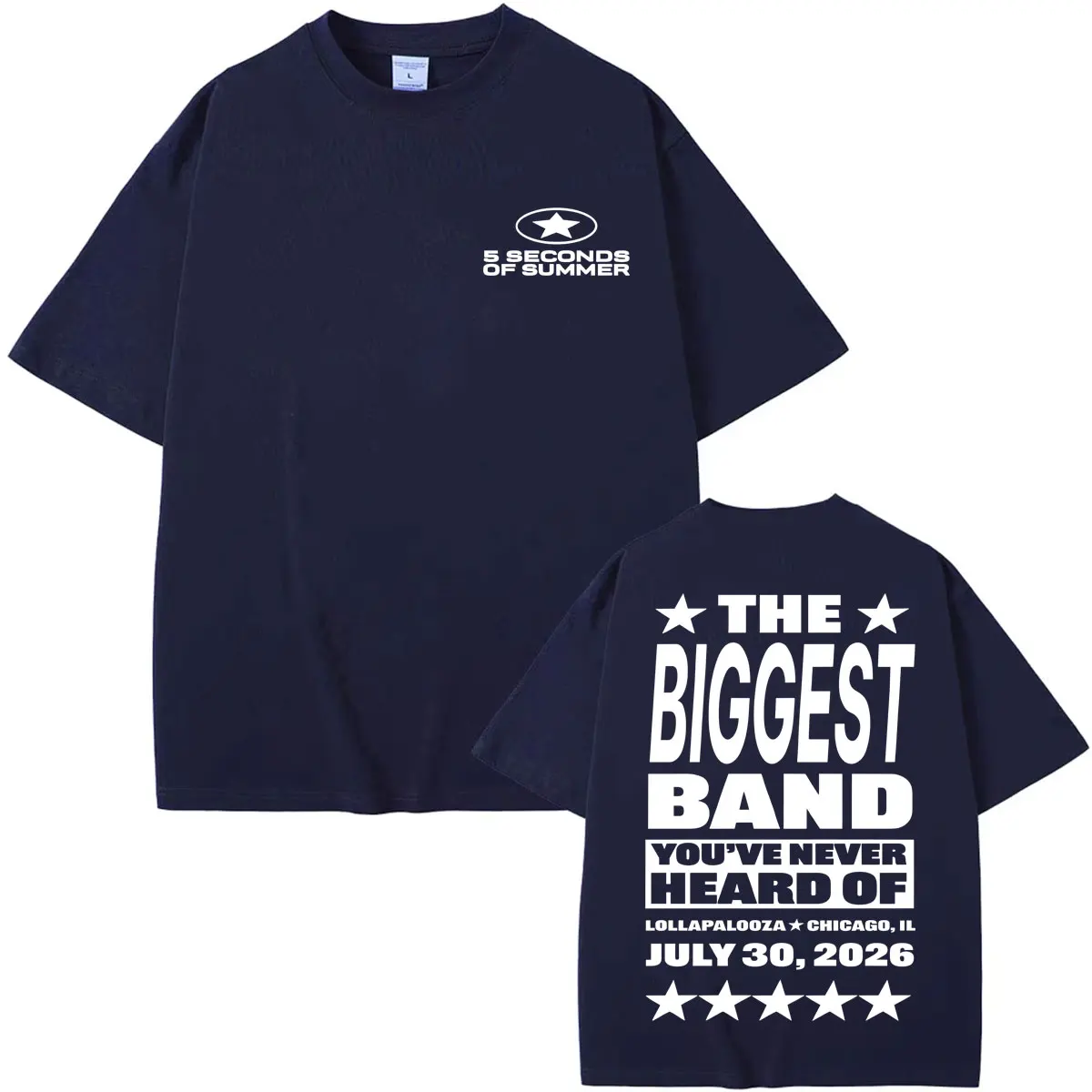5 Seconds of Summer 5SOS The Biggest Band You’ve Never Print T Shirts Men's Women Casual Cotton Short Sleeve T-shirts Streetwear