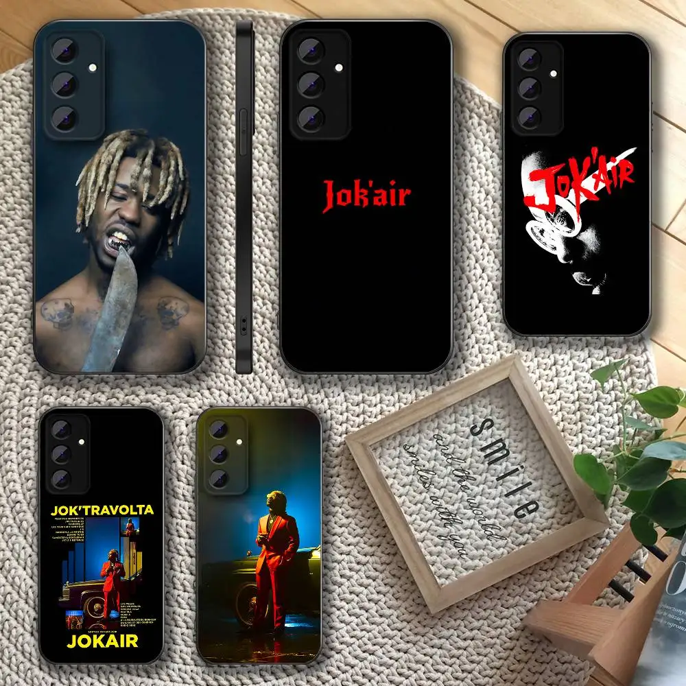 

J-JOK air Rapper Phone Case For Samsung S 25,24,23,22,30,21,10,9,Ultra,Plus,Lite,FE,4,5 G Soft Black Case