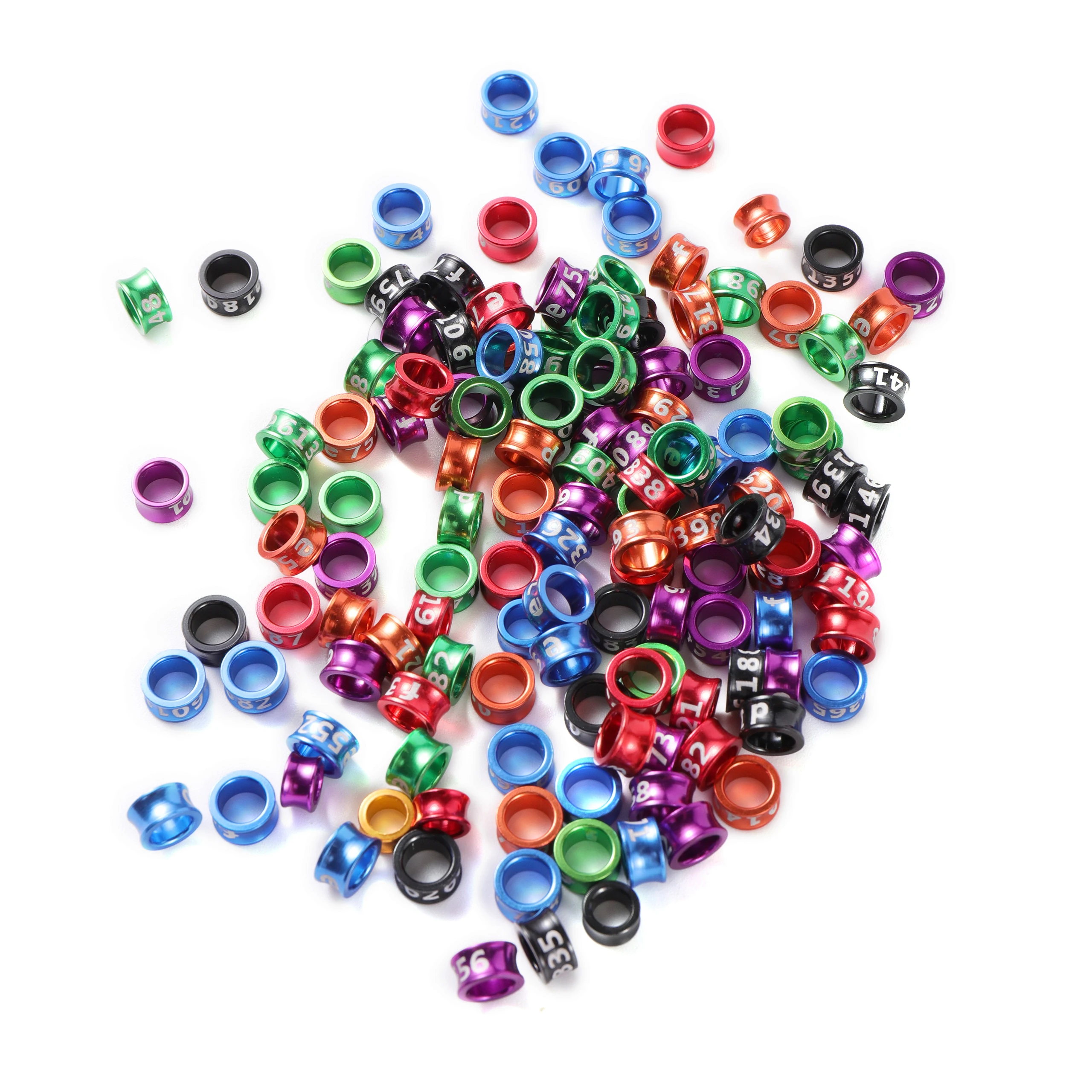 50pcs 4/4.7/5/6/7mm Aluminum Bird Foot Ring Tag Training Behaviour Tool Mixed Colors Outdoor Flying Training Race Identification