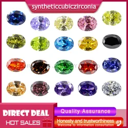 Cubic Zirconia Stone Multicolor Oval Shape Brilliant Cut Loose CZ Stones Synthetic Gems Beads For Jewelry 2x3~13x18mm AAAAA
