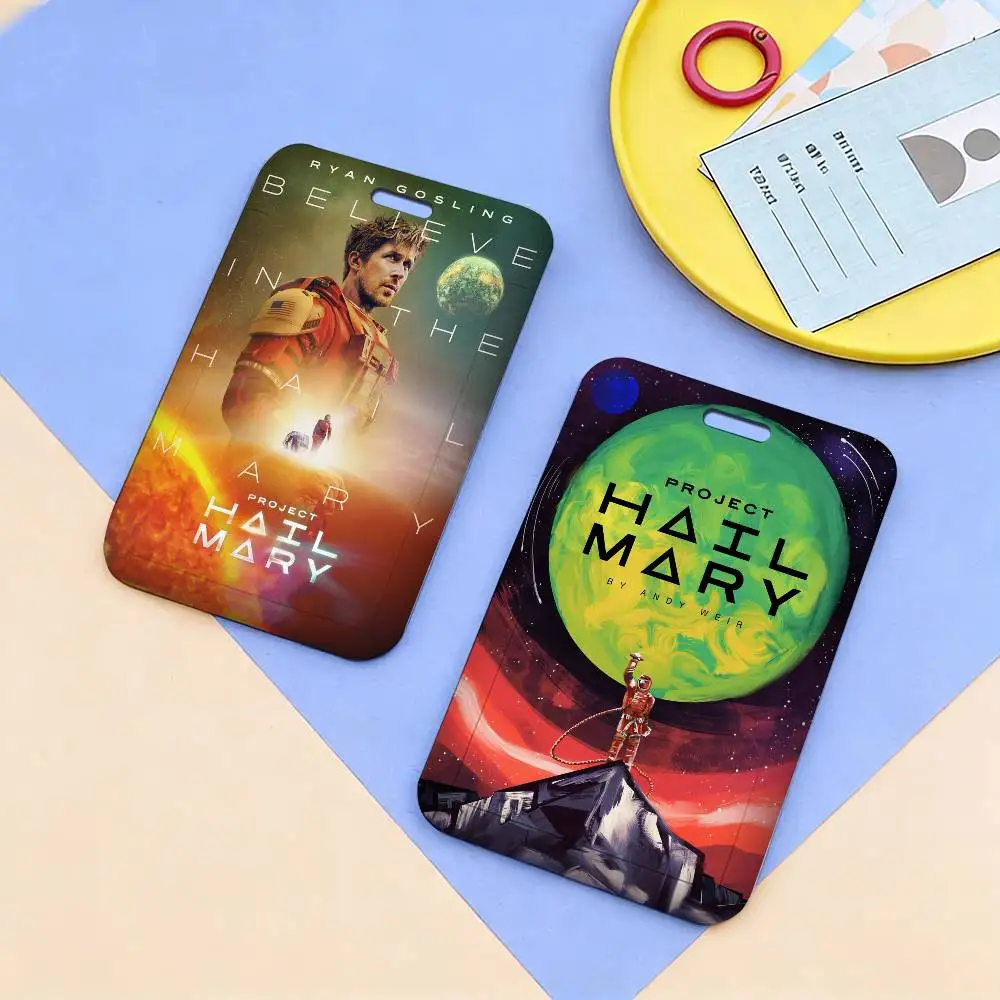 P-Project Hail Mary 2026 Movie Badge Holder Lanyards Keychain Women New Cartoon Card Holders Neck Straps Student for Gift