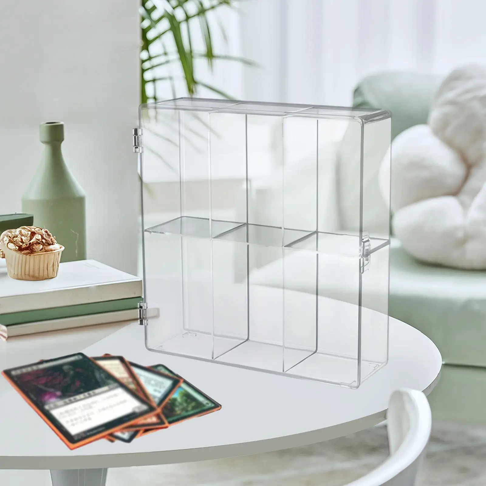 

6 Grids Acrylic Display Case Display Cabinet for Doll Model Desktop Rock