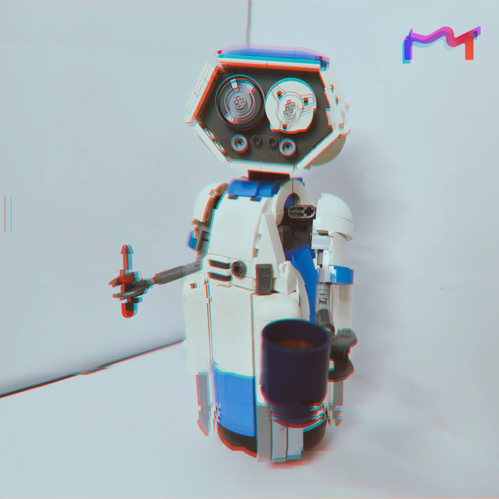 2026 New Hot Toys 747pcs Sci Fi Rticulated Robot Home Intelligence Butler Robot Assistant Building Block Model Toy Ornament Gift