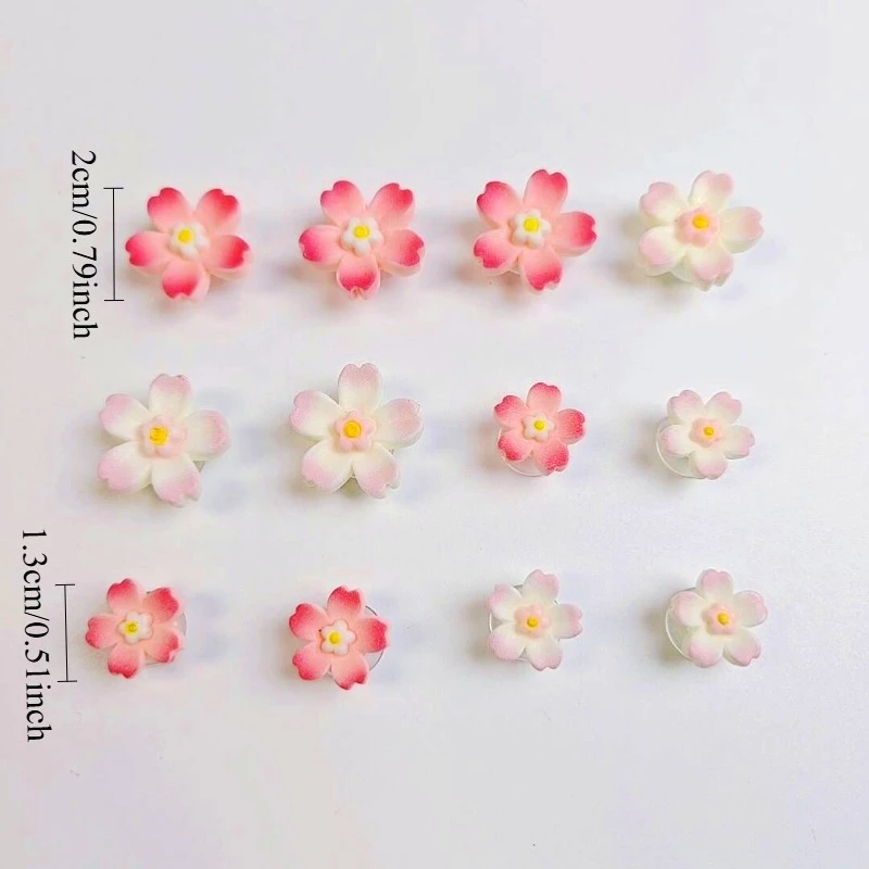 12 Uds. Zapato con agujero en el agujero hebilla decorativa desmontable temperamento artificial perla flores tridimensionales lindo rosa acc