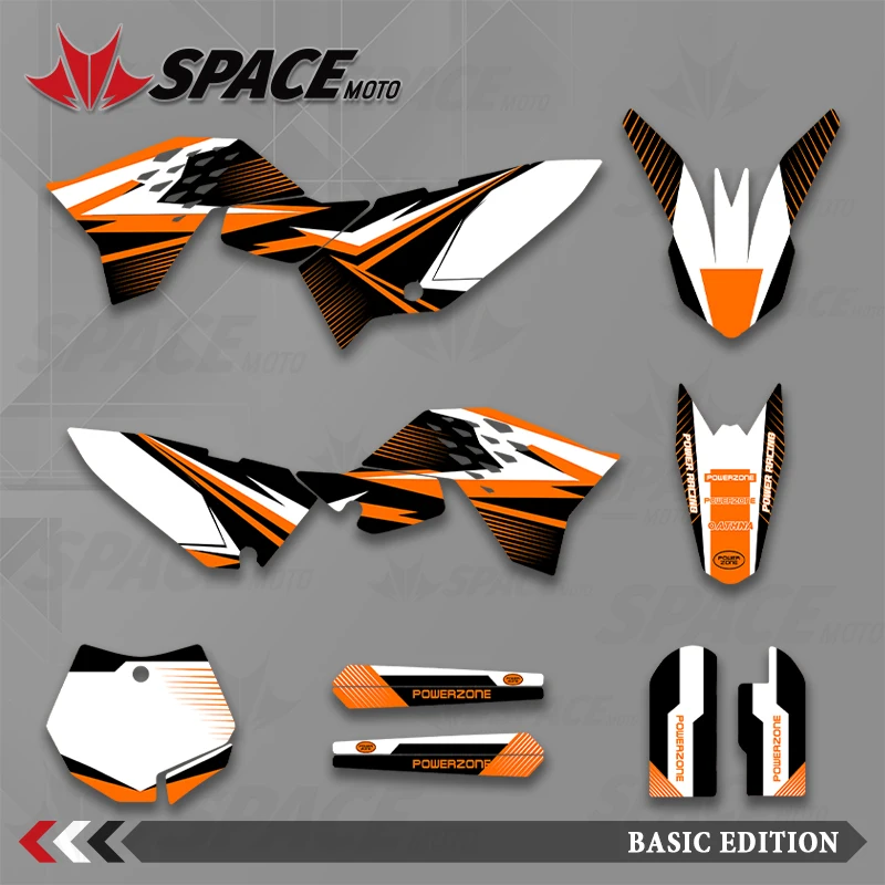 ملصقات خلفية رسومات SPACE MOTO للدراجات النارية لـ KTM 09-15SX65