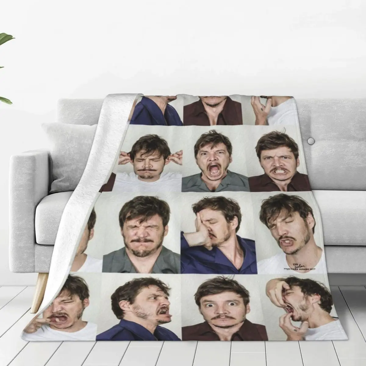 Pedro Pascal Collage Actor Blanket Flannel Ultra-Soft Throw Blankets for Bedding Couch Bed Rug