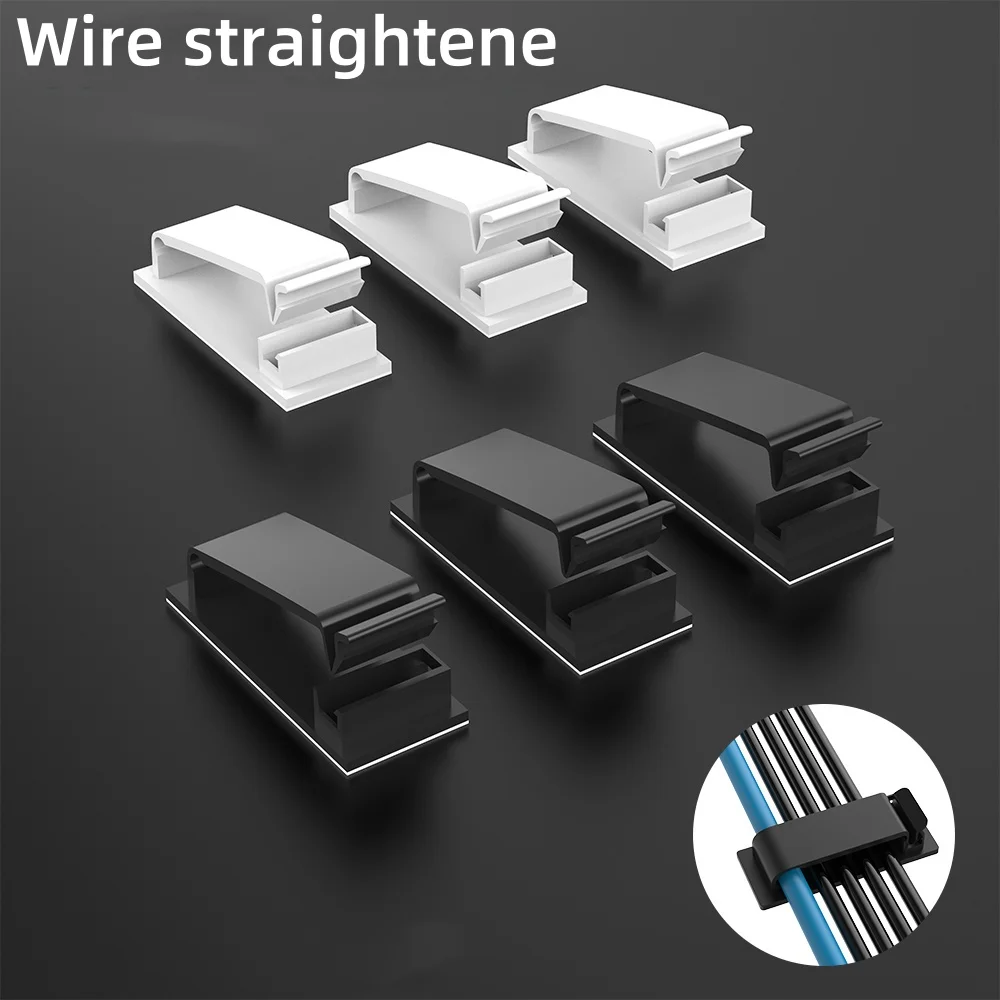 10Pcs Self Adhesive Cable Management Clips Cable Organizers Wire Clips Cord Holder for TV PC Ethernet Cable under Desk Home Off