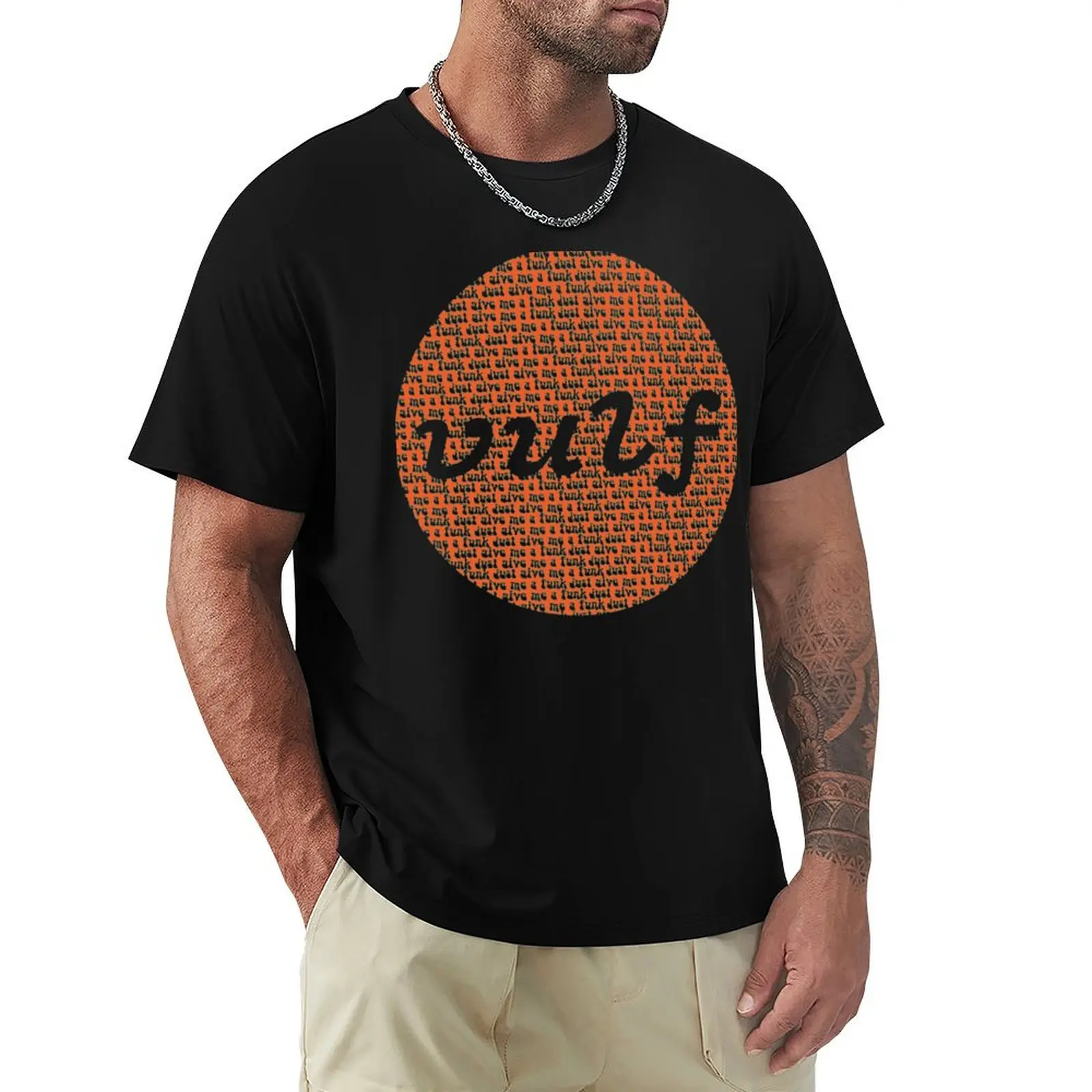 

Vulfpeck Shirt Vulf Circle Orange Print T-Shirt blacks anime clothes Men's clothing