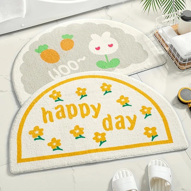 Soft Floor Mats Small Fresh Flowers Rugs Home Entrance Carpet Bedroom Toilet Bathroom Door Absorbent Non-Slip Foot Pad