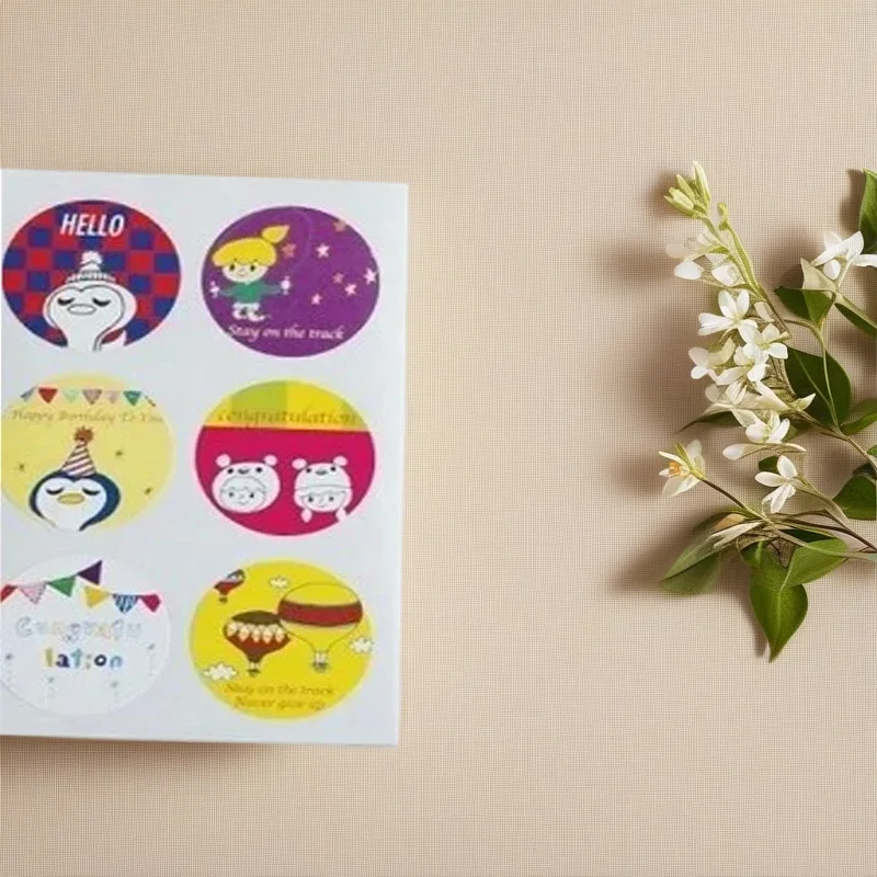 12pcs/lot Round MAIN STREET NO.2 Seal Stickers Journal Vintage Sealing Decoration Stickers Simple Letter Style Cute Stickers