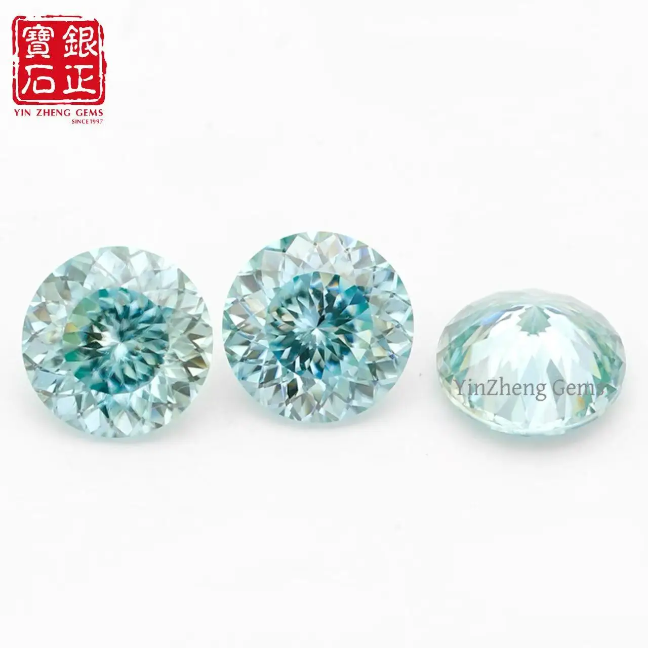 Diamantes moissanita de Aguamarina de grado YinZheng 6A, corte de cien facetas, proporciona piedra moissanita certificada GRA para hacer joyería