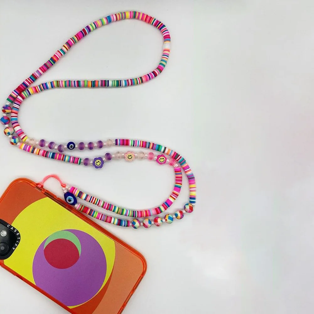 KKBEAD Evil Eye Phone Chain Beads Jewelry Y2k Accessories Long Mobile Phone Charm Strap Lanyard Cell Phones in Promotion