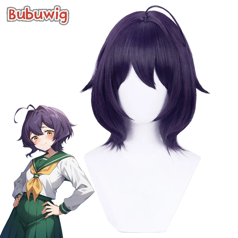 

Bubuwig Synthetic Hair Hiiragi Utena Cosplay Wigs Gushing over Magical Girls Hiiragi Utena 35cm Short Purple Wig Heat Resistant