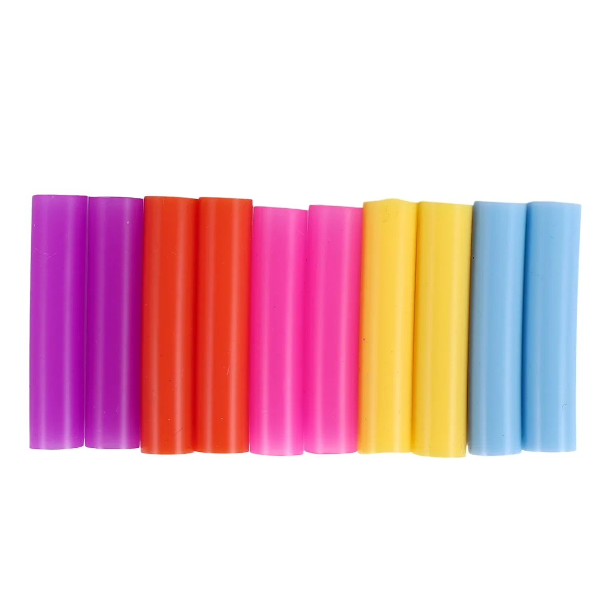 10pcs Assorted Colors Reusable Silicone Straws Tips Covers for 0.24inch 6mm Stainless Steel Drinking Straw