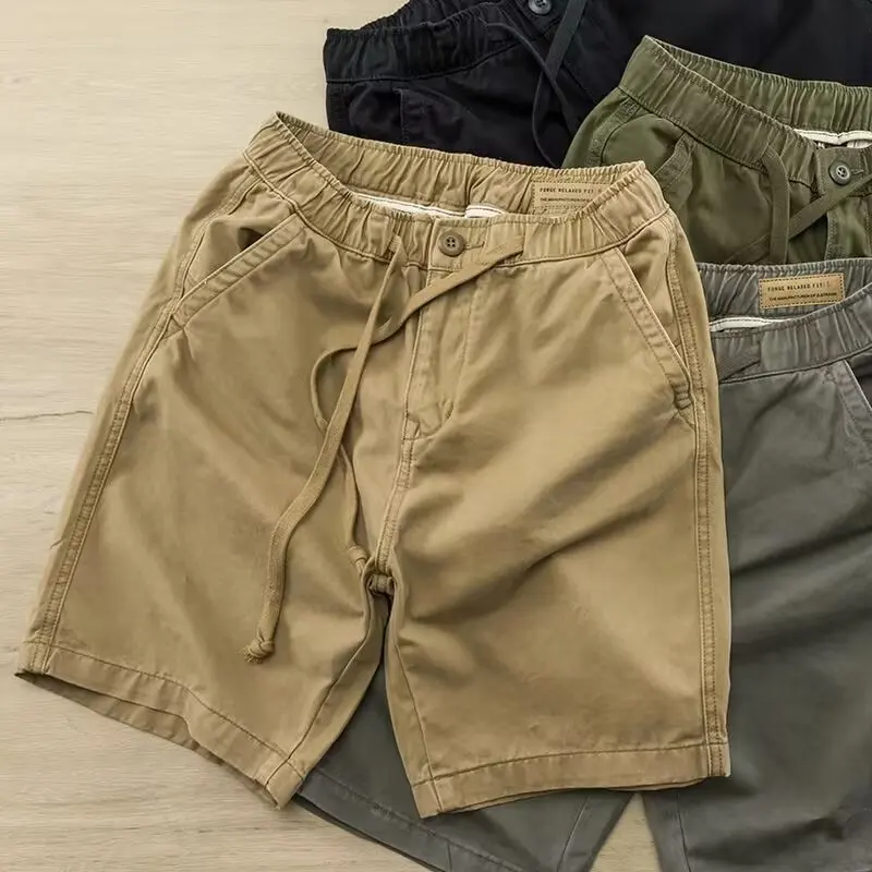 Summer Men's Casual Shorts Tide Retro Loose Wearable Workwear Five Pants Casual Shorts Men Clothing Men Shorts