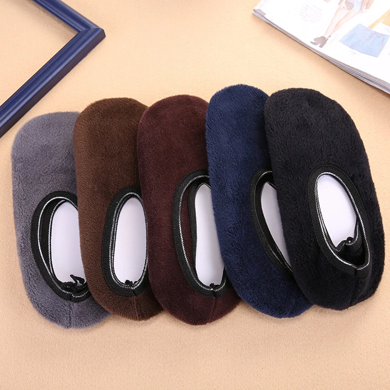 Winter Non-Slip Floor Socks Boys Girls Plush Autumn Winter Warm Elastic Ankle Socks Home Indoor Socks Slipper