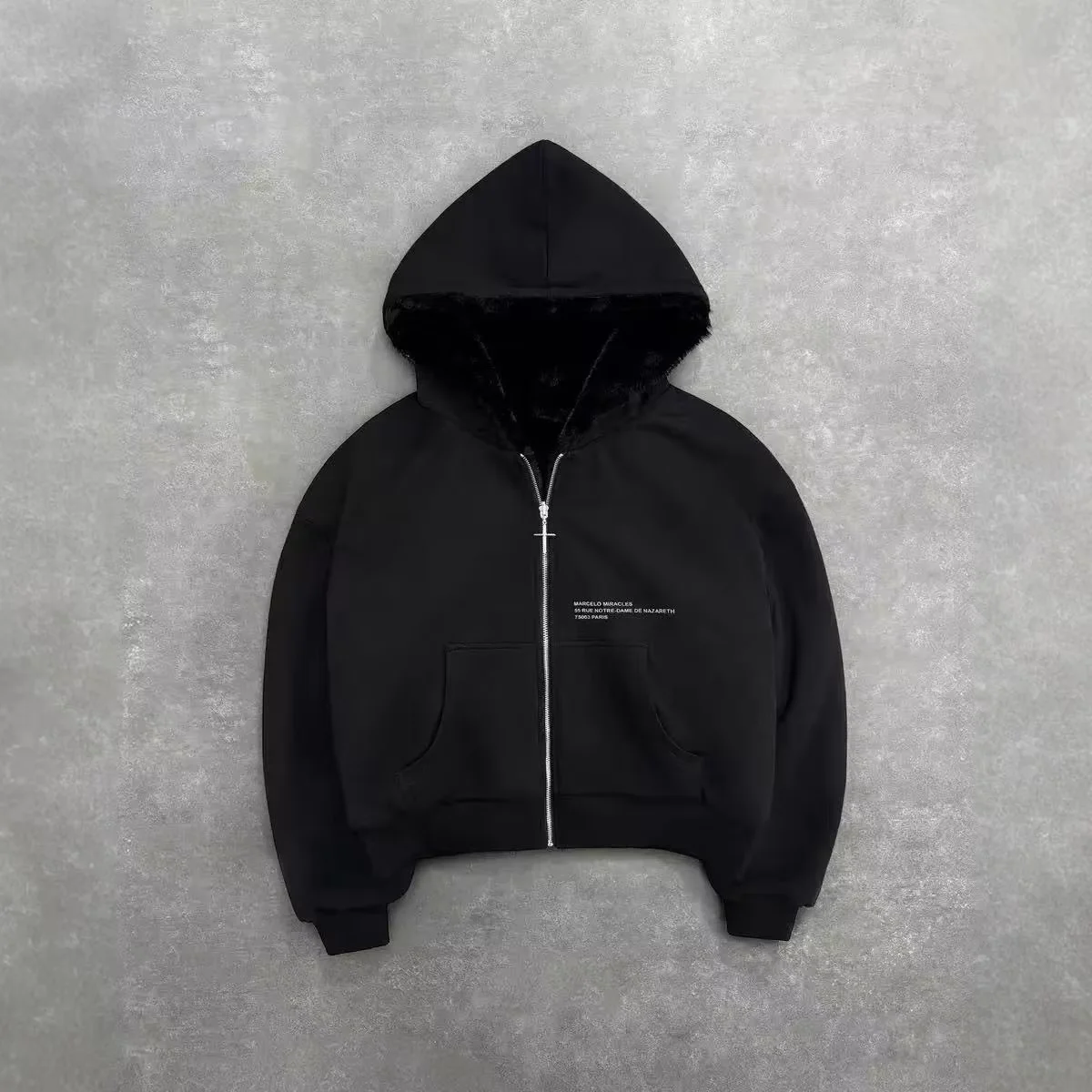 Y2K Sherpa Fleece Zip Up Hoodie Oversized Retro Streetwear Vintage 2000s Winter Warm Unisex Hooded Sweatshirt Women Men gallery 3