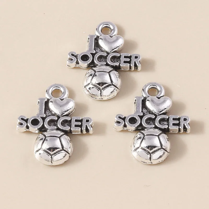 Leslie 10 Stück/Set Legierung Sport-Anhänger Volleyball Fußball Baseball Softball Fußball Bälle Anhänger für DIY Schmuckherstellung Zubehör – Detail 9