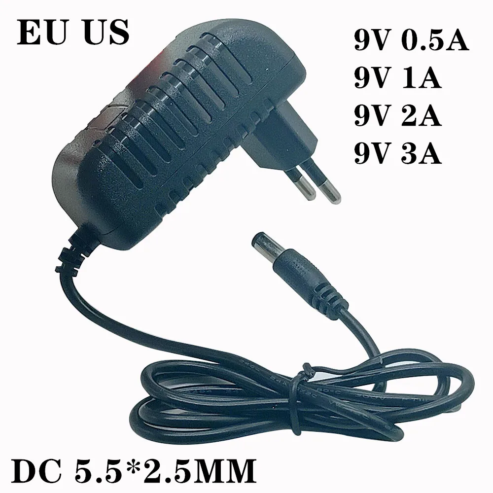 AC 100-240V DC 9V 0.5A 1A 2A power adapter charger suitable for guitar parts effect pedal voltage