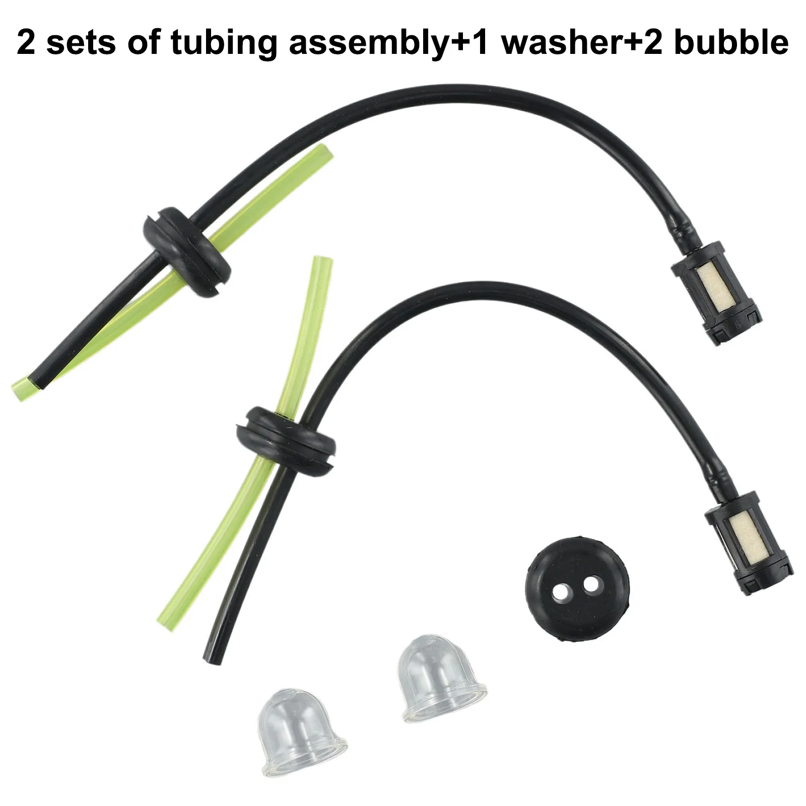 2 Sets Fuel Hose Pipe Filter Primer- Kit Grommet Seals Primer- Bulbs Strimmer- Hedge Cutter Chainsaw Petrol Garden Trimmer Parts