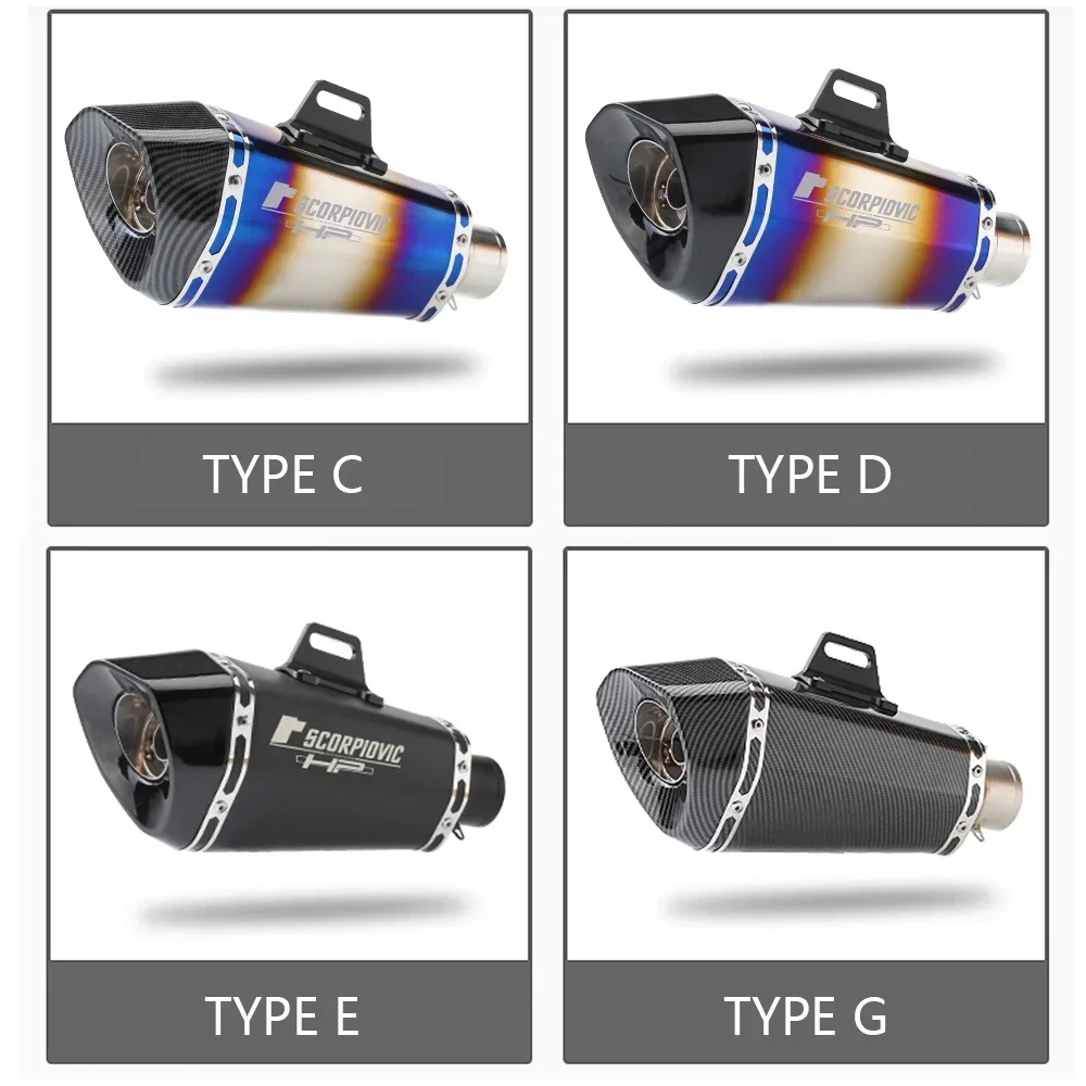 Motorcycle modified exhaust pipe universal small hexagon muffler R6 FZ8 DUKE390 R25 MT07 MT09 YZF R1 R6 with DB Killer