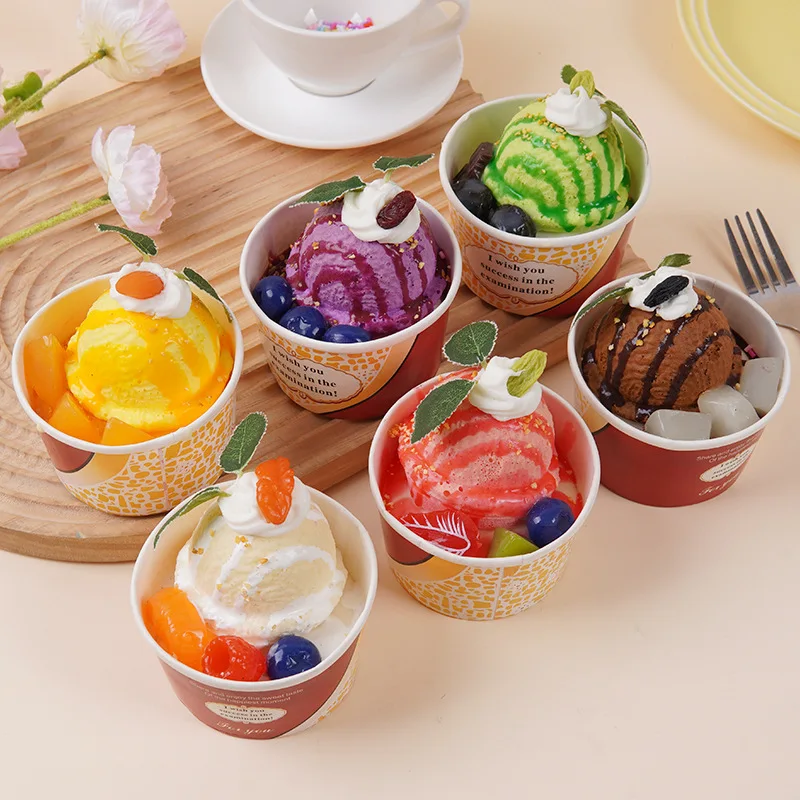 

Fake Ice Cream Ball Cup Model Cold Drink Store Artificial Ice Cream Store Simulation dessert Dessert Props Decoration Home Decor