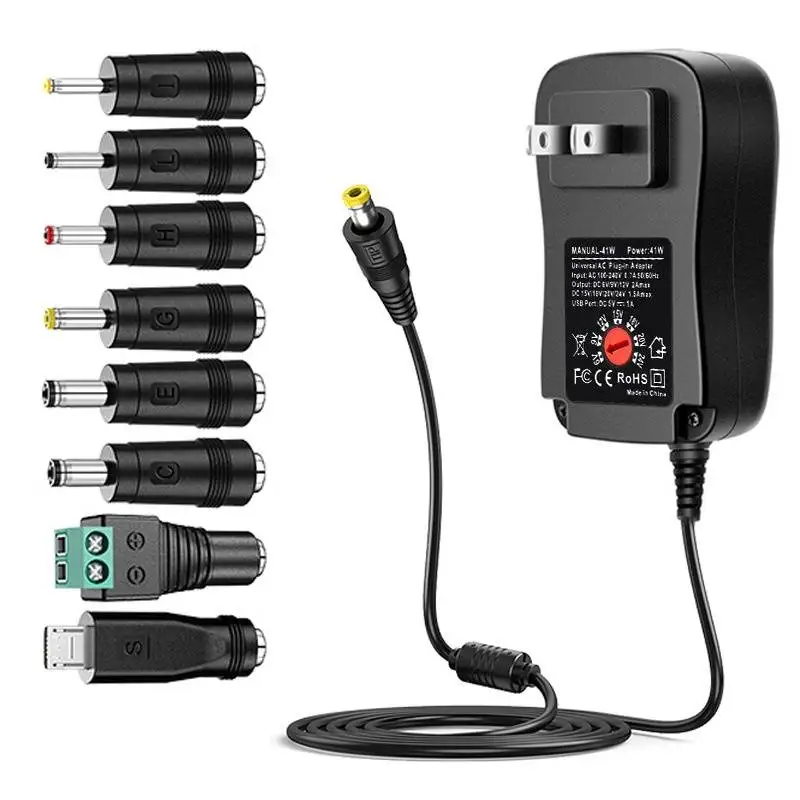 30W Adapter 3V 4,5V 5V 6V 7,5V 9V 12V Einstellbare Spannung Netzteile EU/US USB Universal Ladegerät Versorgung Konverter mit 8 Spitzen