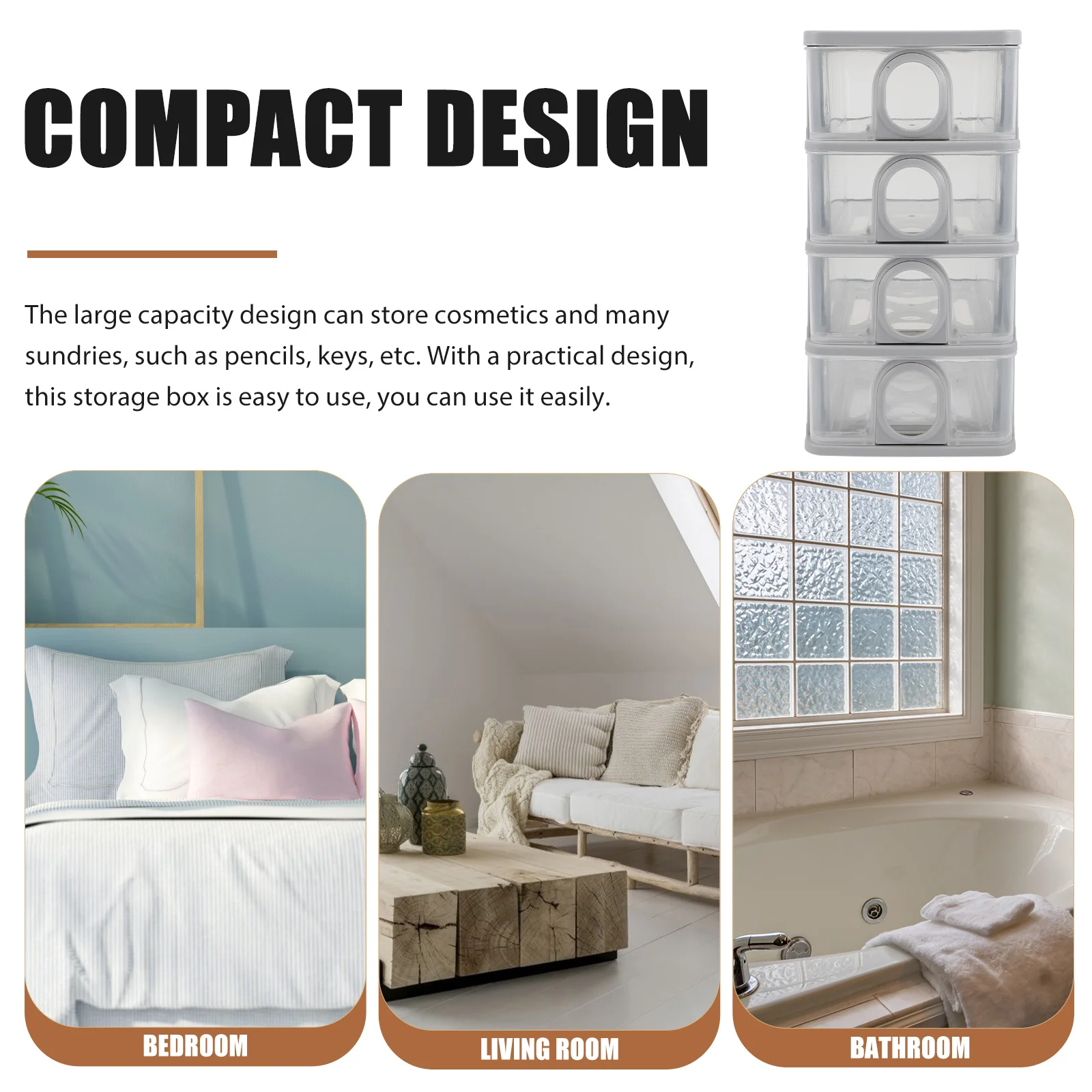 Drawer Organizer For Desk Compact Desktop Storage Box Office Bedroom Bathroom Kitchen Cosmetics Makeup Pencils Keys