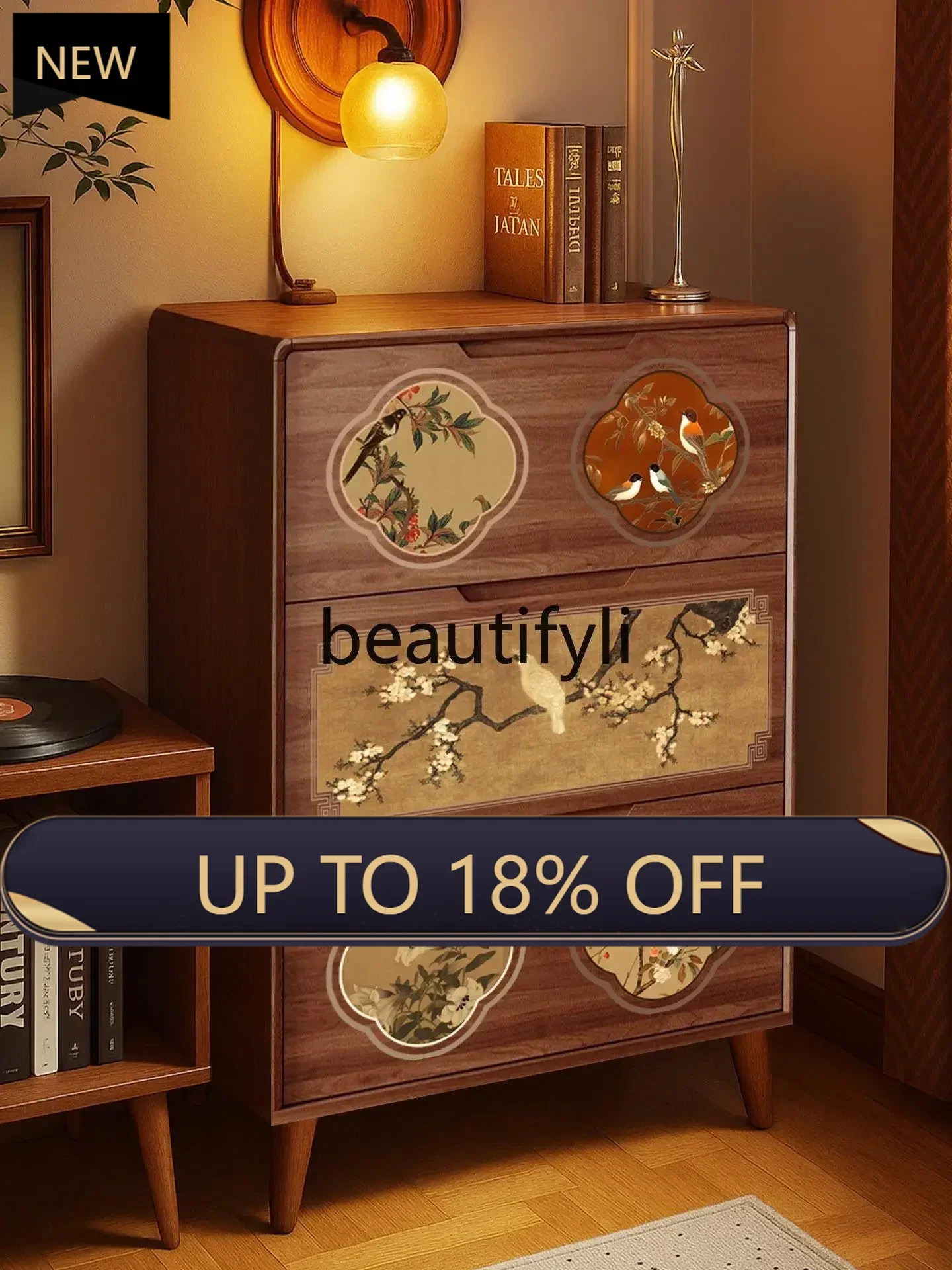 

P178 New Chinese style Song's aesthetics,storage cabinet integrated against the wall, solid wood, high-end feeling, large capac