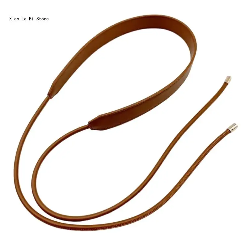 Eye Catching Waist Belt with Self Tie Rope for Adult Personality PU Waist Belts for Women Coat Dress Self Tie Waist Rope XXFD