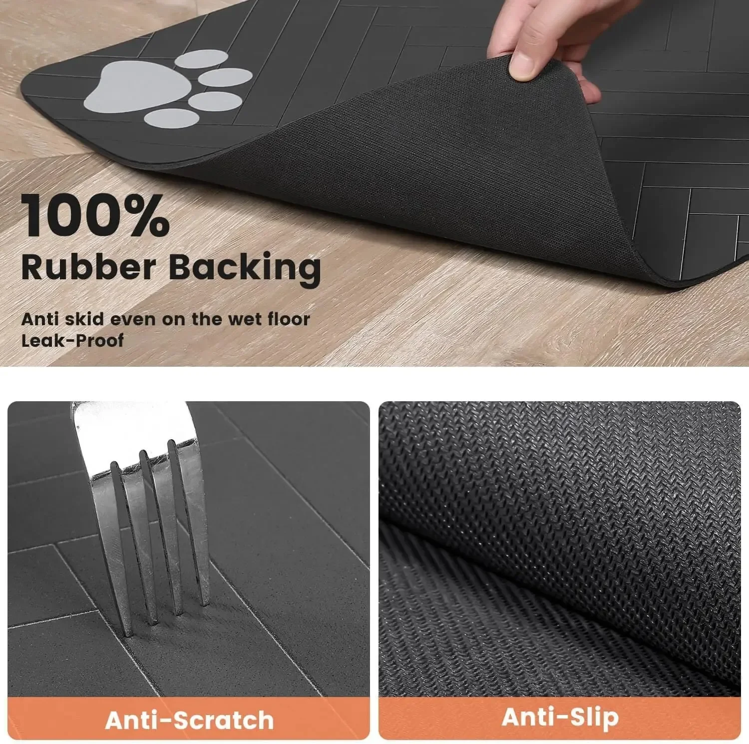 Pet Feeding Mat Absorbent Pet Meal Mat Diatomaceous Earth Large Dog and Kitten Feeding Mat Quick Drying Waterproof Food Bowl Mat - view 5