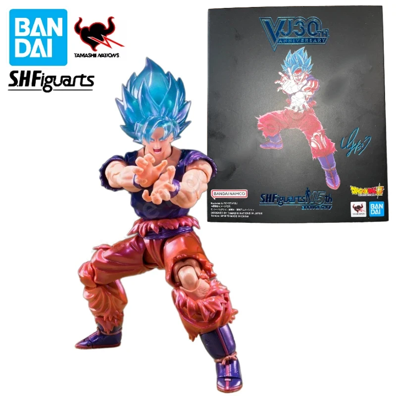 

In Stock Bandai S.H.Figuarts SHF Dragon Ball VJUMP 30th Super Saiyan God Son Goku Kaio Fist Anime Character Model Toys