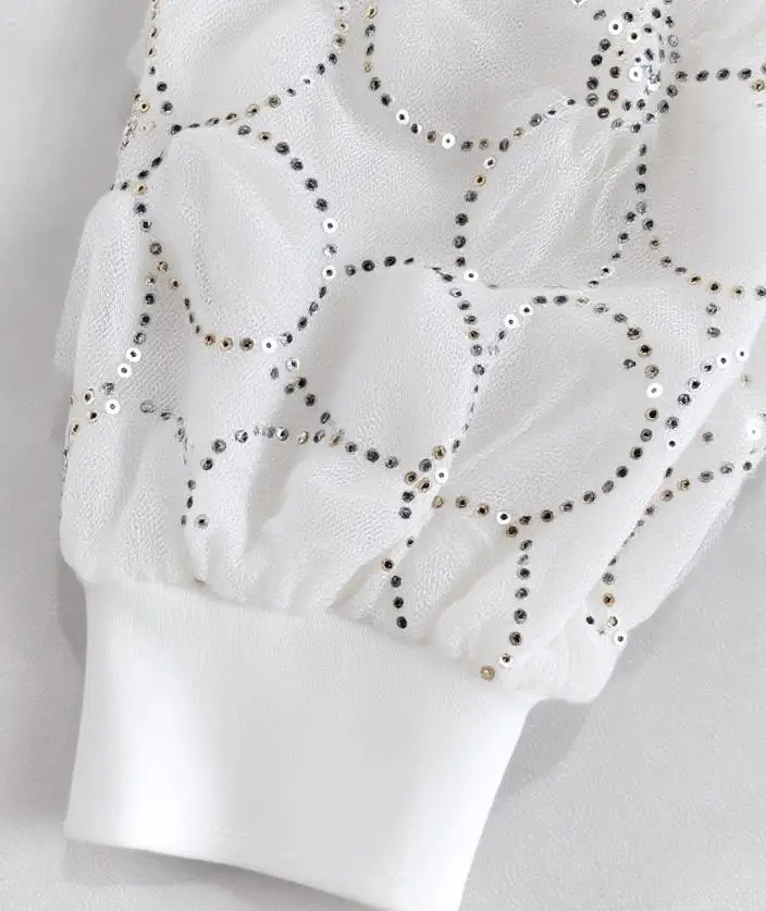 レース花柄オープンフロント長袖カジュアルボタンTシャツ