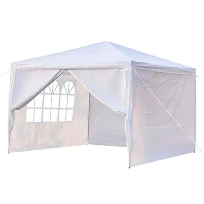 Outdoor Garden Waterproof Pavillon White Color 3x3 Steel Metal Patio Party Gazebo Tent 10x10 ft with Remove Sidewall
