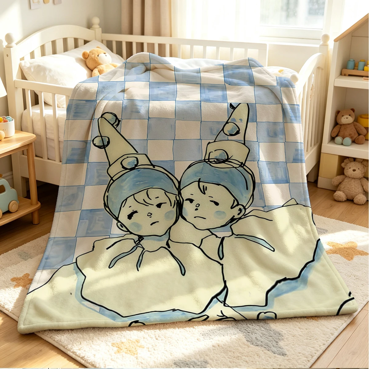 Sad Clowns Flannel Blanket Warm Soft Halloween Christmas Couch Warm Cozy Decorative Decor Gift for All Season