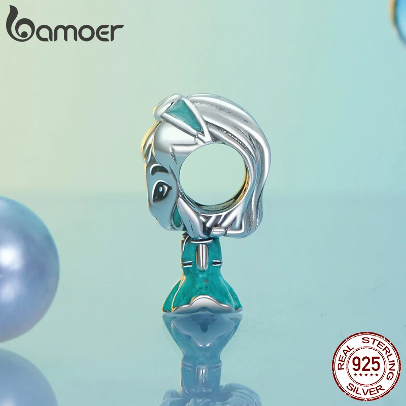 Bamoer Original 925 Sterling Silver Princess Charm Dreamlike Fairytale Bead Mermaid for Women Bracelet DIY Fine Jewelry Gifts - Image 5