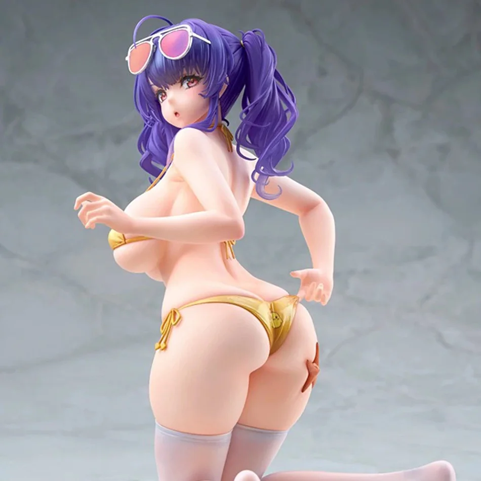 Figurka Anime Azur Lane Rn Pola w stroju kąpielowym, klęcząca - Hentai Sexy Model Doll Action Figure Collectible - Akcja na wodzie, przypadkowa zderzyna, kolekcjonerska figurka.