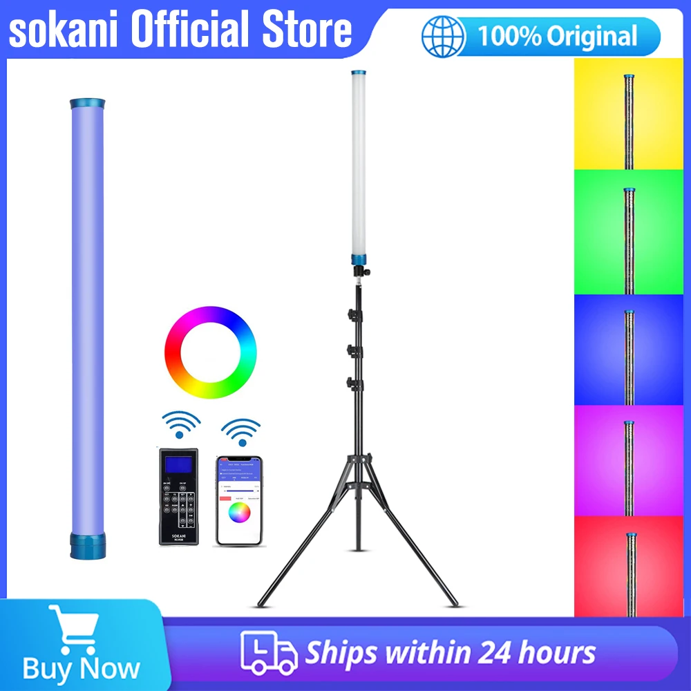 Sokani X15 RGB LED Video Light 15W Wand Stick Handheld Photography Lamp for YouTube Tiktok Vlog Studio Video Photos Filmmakers