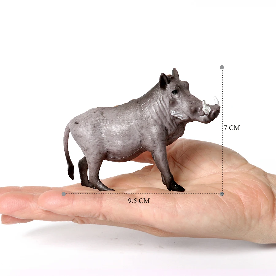 Realistic Plastic Jungle Forest Animals Wild Boar Figures Wildlife Warthog Figurines  Model Educational Toy Set for Kids