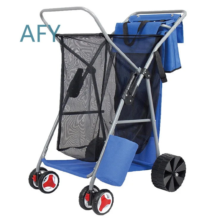 Folding Fishing Cart for Outdoor Camping Hiking Travel Portable Aluminum Utility Wagon with 4 Wheels Colorful Foldable Garden