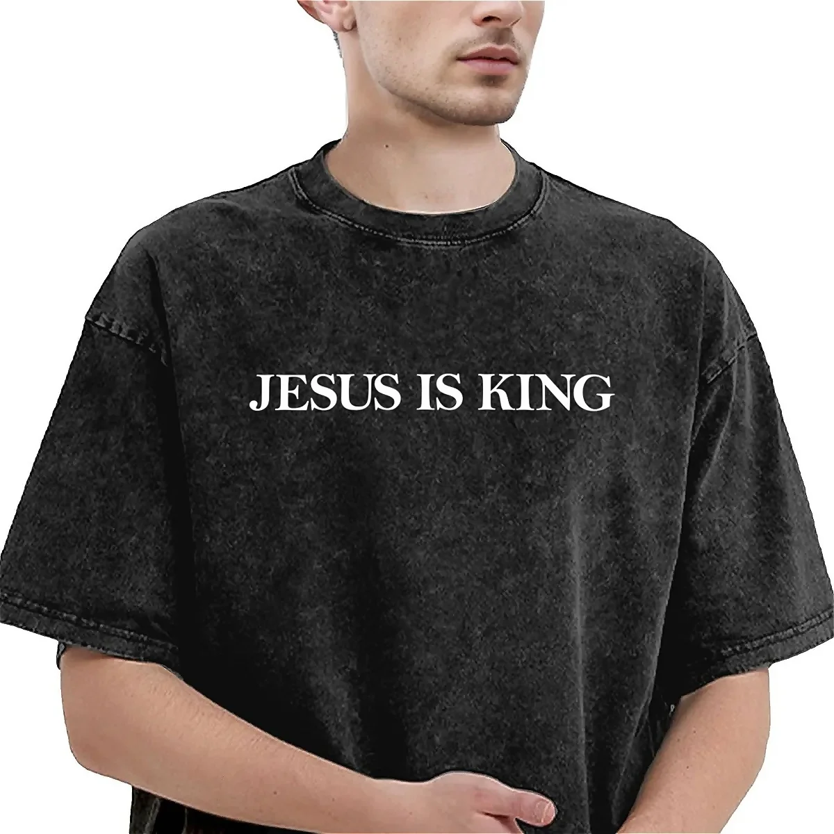 Jesus Is King t-Shirt Summer Christian Faith Inspirational Vintage t-Shirt 2024 allentata novità t-Shirt maschile Logo personalizzato top