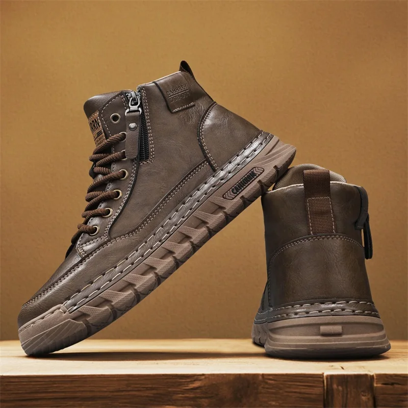

Work shoes, British vintage mid-top, versatile casual sports, trendy outdoor shoes 25021