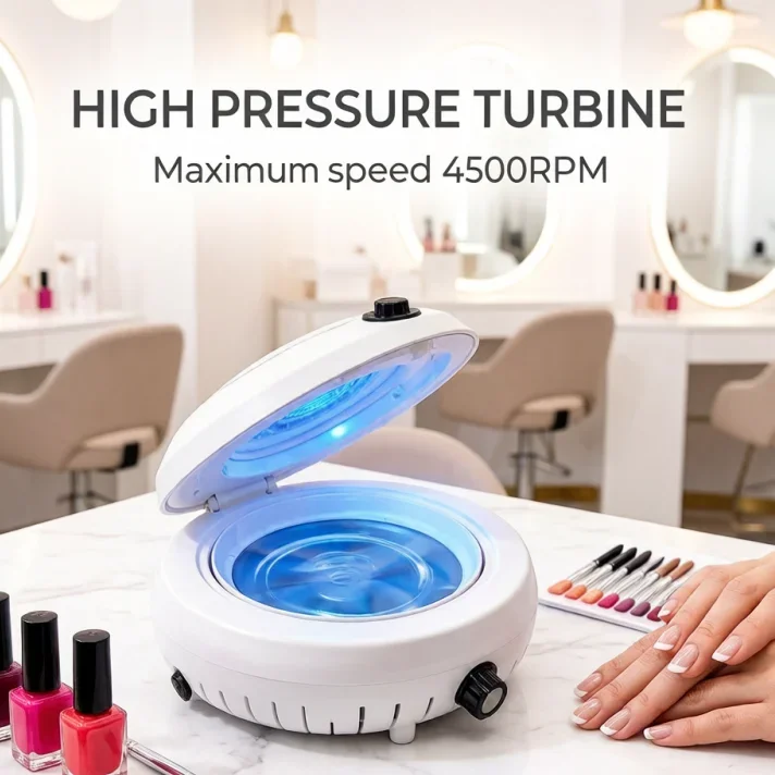 

High Power 45000 RPM Nail Art Manicure Fan Vacuum Cleaner Super Suction Nail Dust Collector for Salon Use with Filter