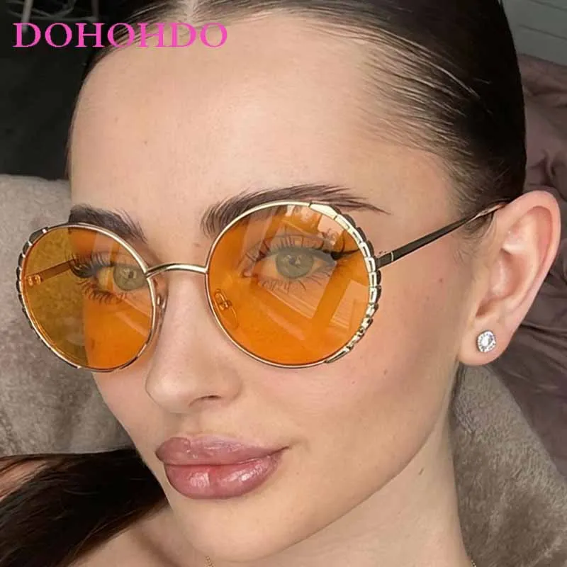 New Vintage Round Big Frame Metal Sunglasses Fashion Designer Men Sunglass Traveling Driving Shades Ladies Eyeglasses UV400 Очки